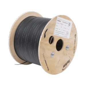 Carrete de 1 km de Fibra Óptica Drop, Interior/Exterior G.657A2 Monomodo de 1 hilo (unifibra), Dieléctrica, Forro Negro