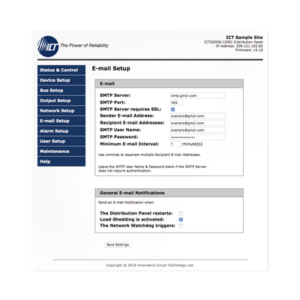 PDU Administrable IP, 12 Salidas para Brakers (No incluidos), Control de Energía Remoto, Doble Bus Inteligente de Distribución CD, Aplicaciones 12,24 y 48 Vcc. 4 ICT200DB12IRC AD 3 p