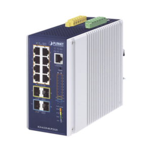 Switch Industrial Administrable Capa 3 Con 8 Puertos PoE Gigabit 802.3bt, 2 Puertos SFP de 1 G / 2.5 G, 2 Puertos SFP 10 G