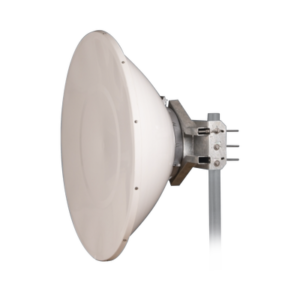 Antena Direccional de Alto Rendimiento Jirous 35.5 dBi / 4 ft / 5.9-7 GHz / Conectores RP-SMA / Alto Aislamiento al Ruido / Fácil Montaje y herraje de acero inoxidable /  Radomo Incluido
