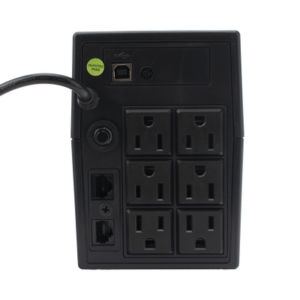 UPS 600VA/360 W Pantalla LCD / Línea Interactiva 120Vca / 6 tomas 5-15R (4 Respaldadas) / Regulación de Voltaje / Protección RJ45 5 LP600LCD AD 4 p