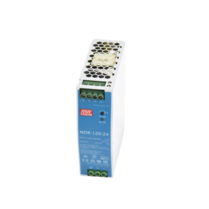 Fuente de poder industrial de 120 W, salida 24 Vcc, entrada 90~264 VCA, para montaje en riel DIN, 3 NDR12024 AD 2 p