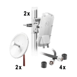 Enlace Backhaul completo de alta capacidad, incluye: 2x PTP550CE, 2x NP1-GE2 (30 dBi), 4x Jumpers