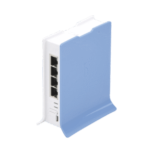 MIKROTIK (hAP lite TC) 4 Puertos Fast Ethernet, Wi-Fi 2.4 GHz 802.11 b/g/n y base tipo Torre 3 RB9412NDTC LAT IZQ p