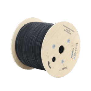 Carrete de 2 km de Fibra Óptica Aérea Tipo Drop Redonda (Figura 0) G.657A2, Monomodo, 1 hilo, forro de 3 mm