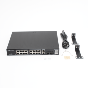 Switch L2 Administrable PoE con 16 puertos Gigabit PoE 802.3af/at + 2 SFP para fibra 1Gb, gestión gratuita desde la nube, 240w 4 RGES220GSP AD 2 p