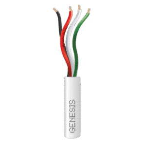 Bobina de 305 Metros /  Cable de Cobre / 4 x 22 AWG / Riser / Para Interior / Color Blanco / Para Aplicaciones de Alarmas de Intrusión y Automatización