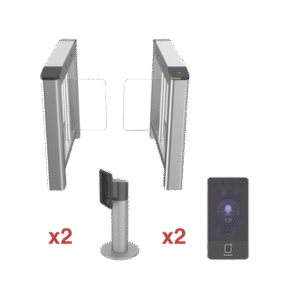 Kit de Torniquete con Terminales Faciales incluidas / Montajes Incluidos /  Izquierdo y Derecho / Carril de 90 cms / 3,000,000 MCBF / 4 Pares de IR