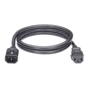 Cable de Alimentación Eléctrica Con Bloqueo de Seguridad, de IEC C14 a IEC C13, 1.8 Metros de Largo, Color Negro, 1 Pieza