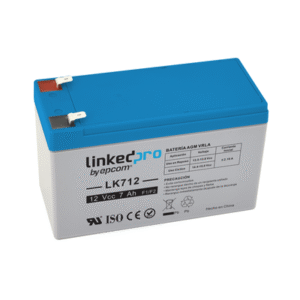Bateria 12 Vcc 7 Ah LinkedPro / UL / Tecnología AGM-VRLA / Vida útil promedio 5 años / Para uso en equipo electrónico, Alarmas de Intrusión / Incendio / Control de acceso / Video Vigilancia / Terminales F1