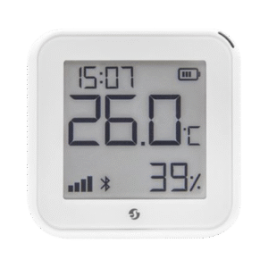 Pantalla Sensor de temperatura y humedad, inteligente e inalámbrico, integrable a la App de Shelly.