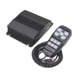 Sirena Vehicular de 100W de Potencia, Con Controlador Unimando Para Control de Tonos, 4 Salidas Auxiliares y Microfono 5 SP104 AD 4 p