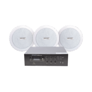 KIT de Amplificador de 120W para Escritorio | 3 Altavoces de Plafón de 5.5in | 3.75 - 30W | Sistema 70/100V